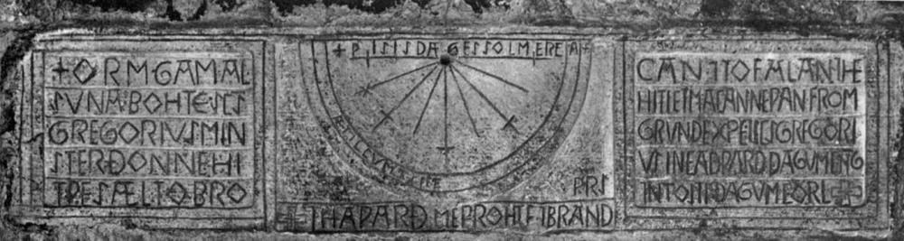 Vertical sundial, church of St Gregory, Kirkdale, 